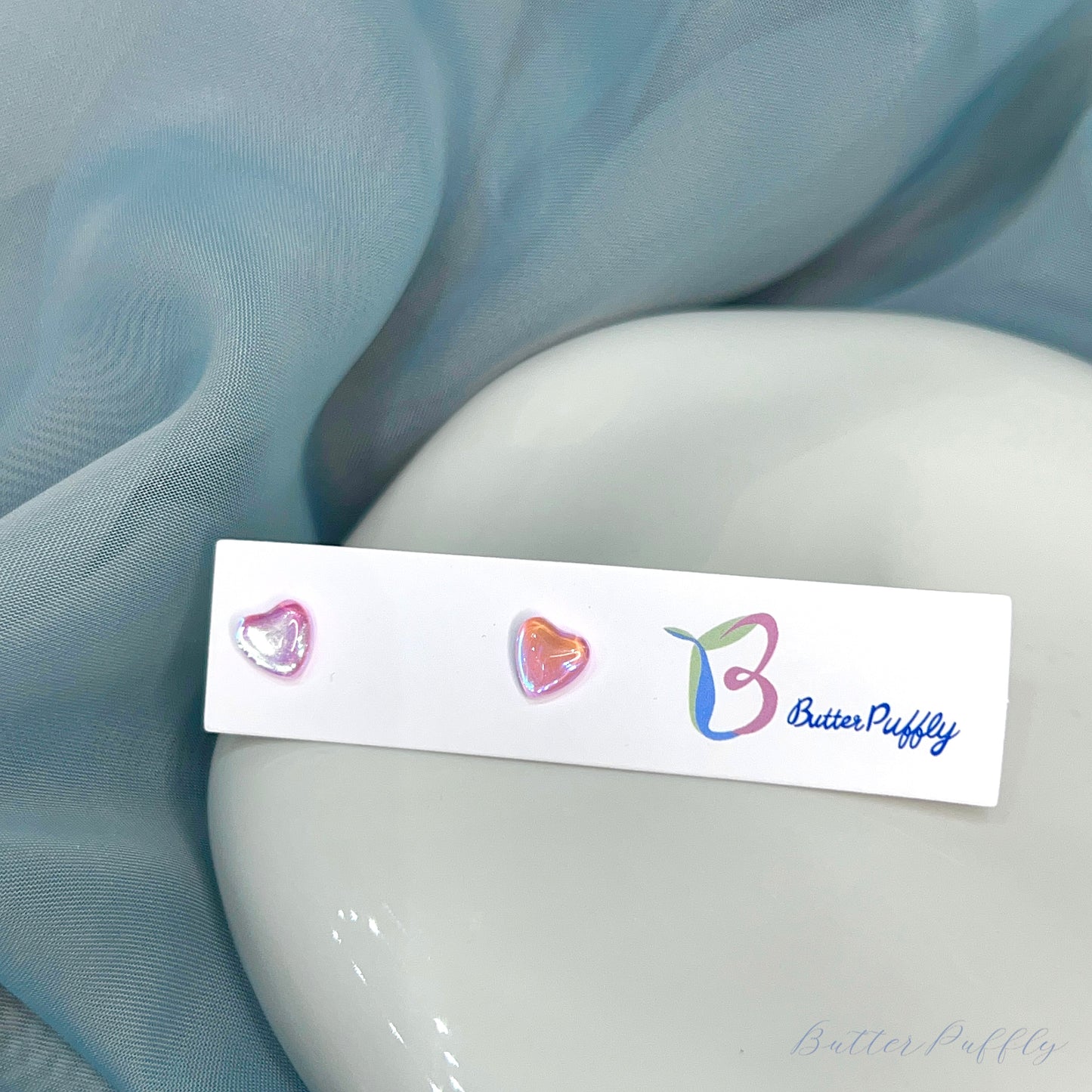 Small-Sized Purple Delicate Cute Girly Ceramic Ear Studs (1 Pair)