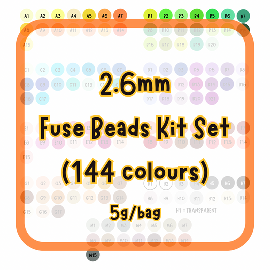 (Pre-order) Mini 2.6mm Fuse Beads Kit Set - 144 colours (with tools)