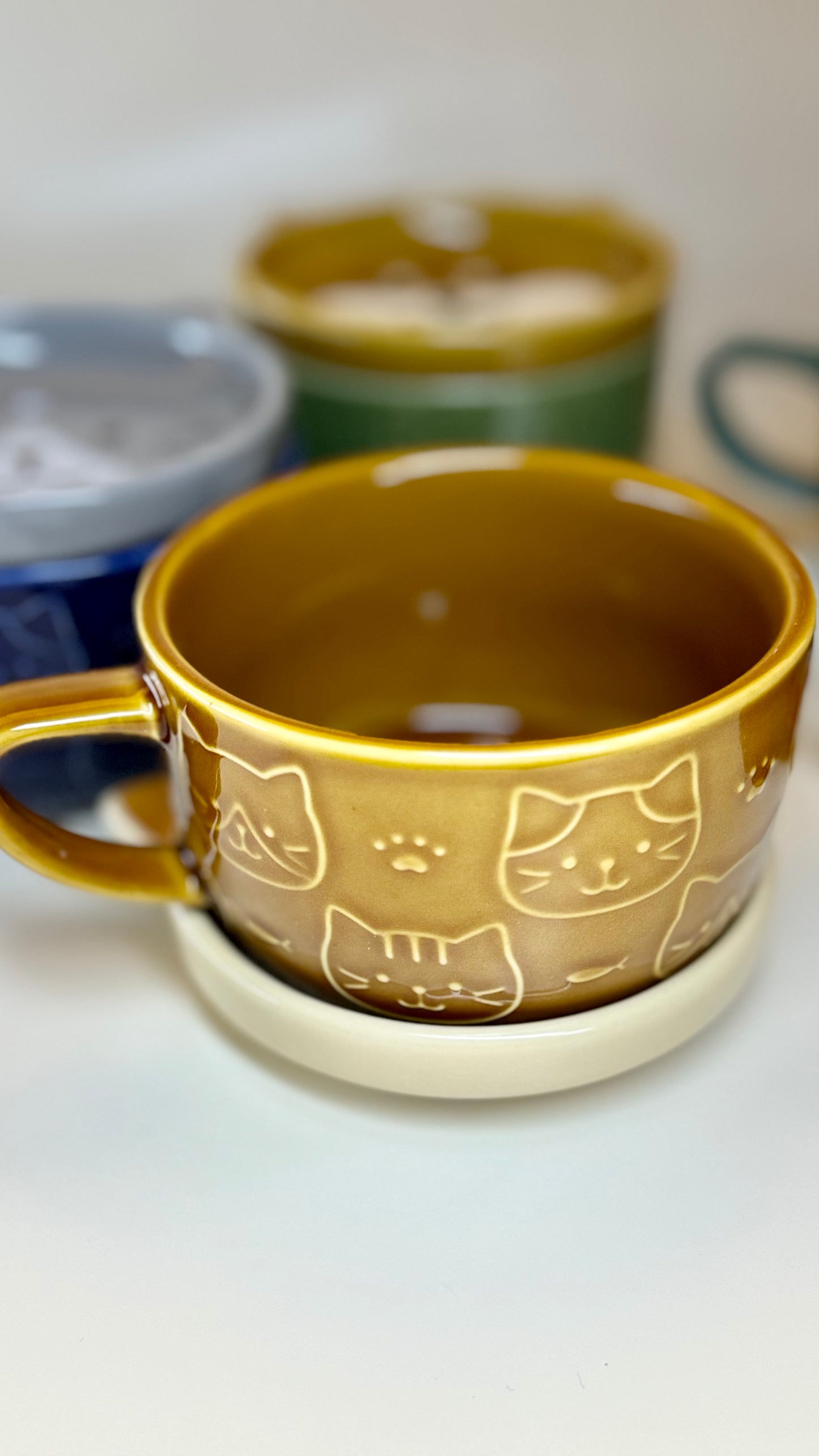 Cartoon Cute Animals Ceramic Embossed Mugs with Lid