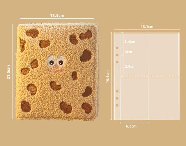 Chocolate Cookie A5 Loose-leaf 4-Grid Photo Album Binder - Furry