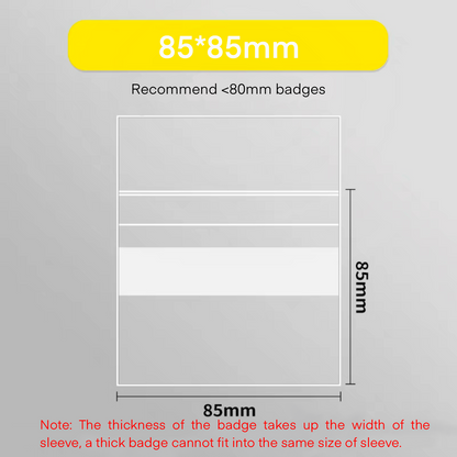 Badges Protective Sleeves Self-sealing Bags (50pcs/pk)