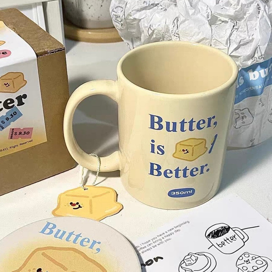 Cheese and Butter Mug with Coaster