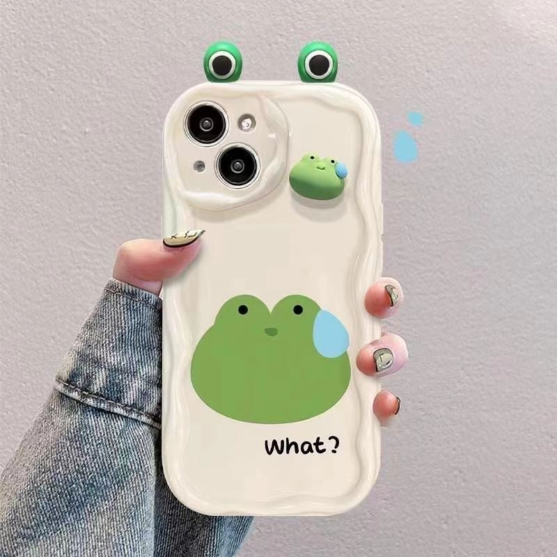 Cute Frog Silicone iPhone Cases with Holder