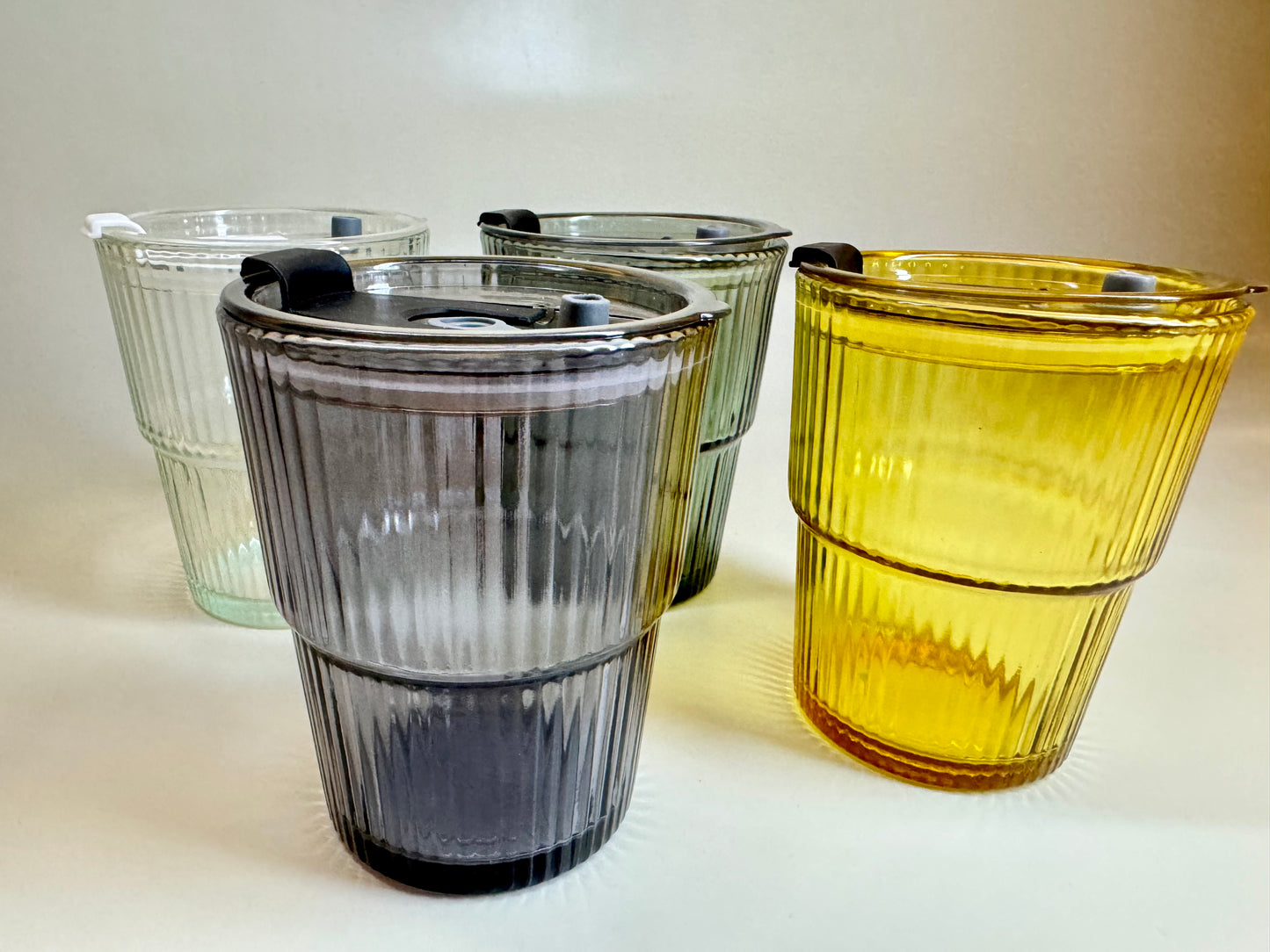 Multi-Colour Striped Vintage Straw Glasses Coffee Mugs