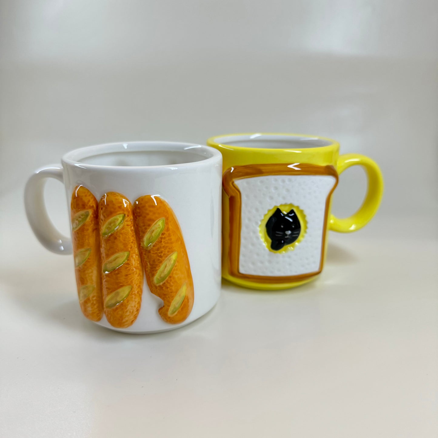 3D Bread Cat Ceramic Mugs