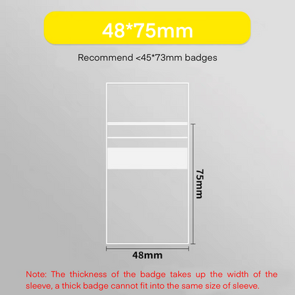 Badges Protective Sleeves Self-sealing Bags (50pcs/pk)
