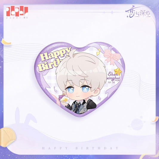 (Pre-order) Love and Deepspace - Xavier 沈星回 2025 Birthday Badge Cartoon ver.