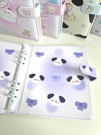 PU A5 Loose-Leaf 4-Grid Photo Card Binder