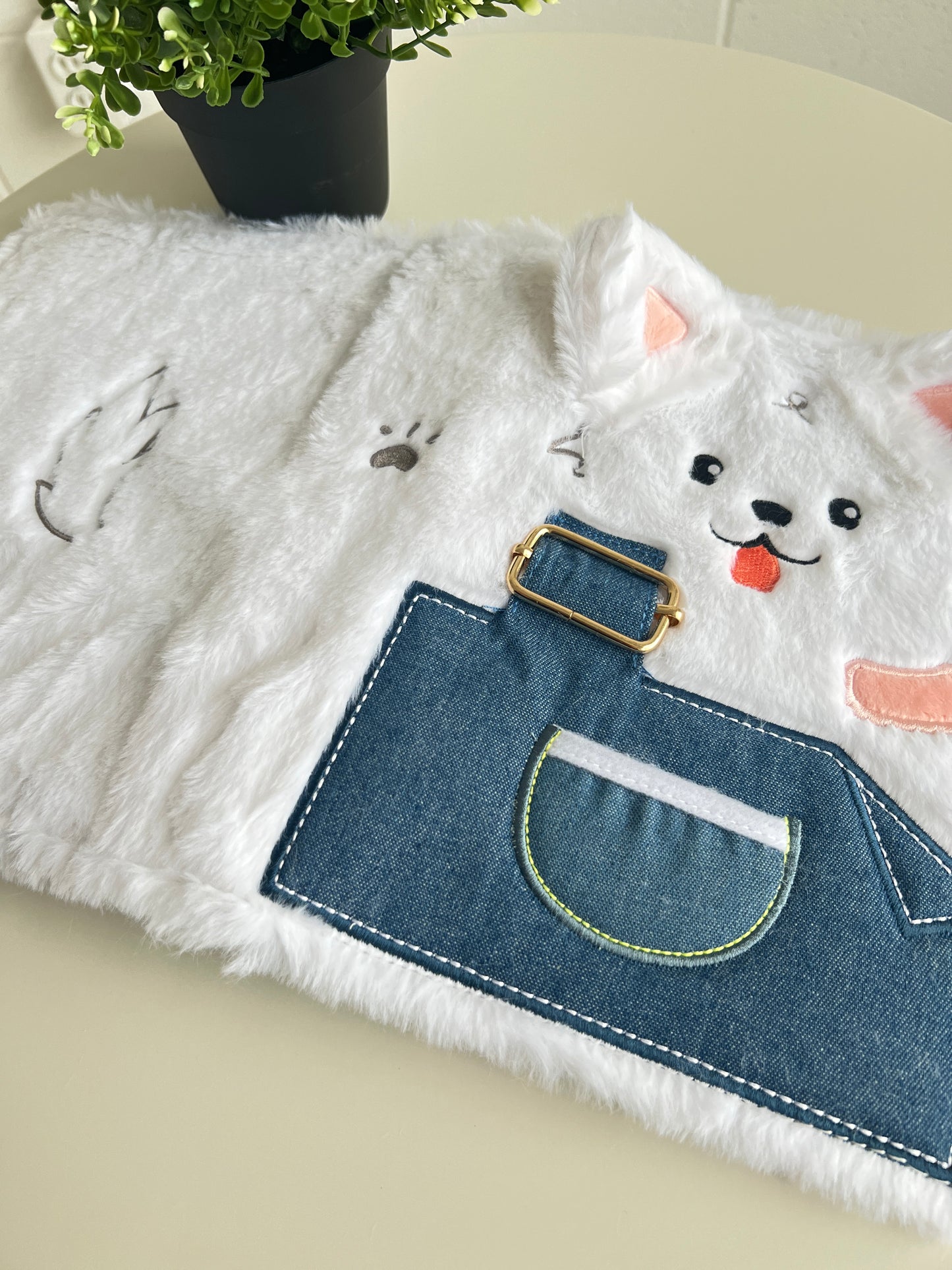 Denim Samoyed A5 Loose-leaf 4-Grid Photo Card Binder