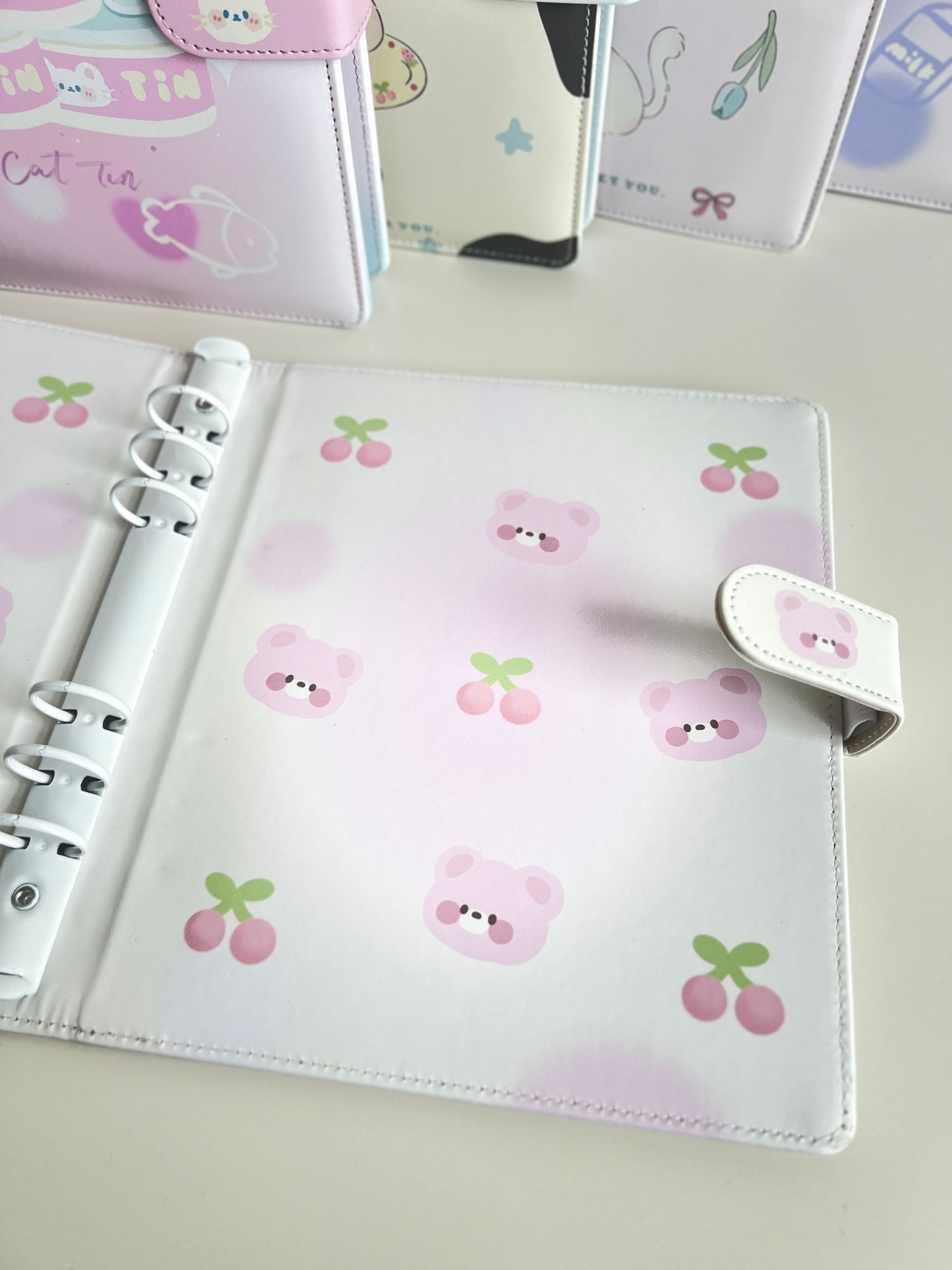 PU A5 Loose-Leaf 4-Grid Photo Card Binder