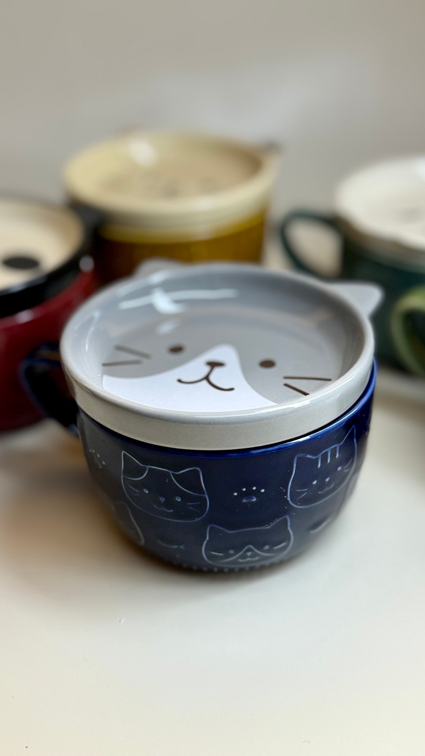 Cartoon Cute Animals Ceramic Embossed Mugs with Lid