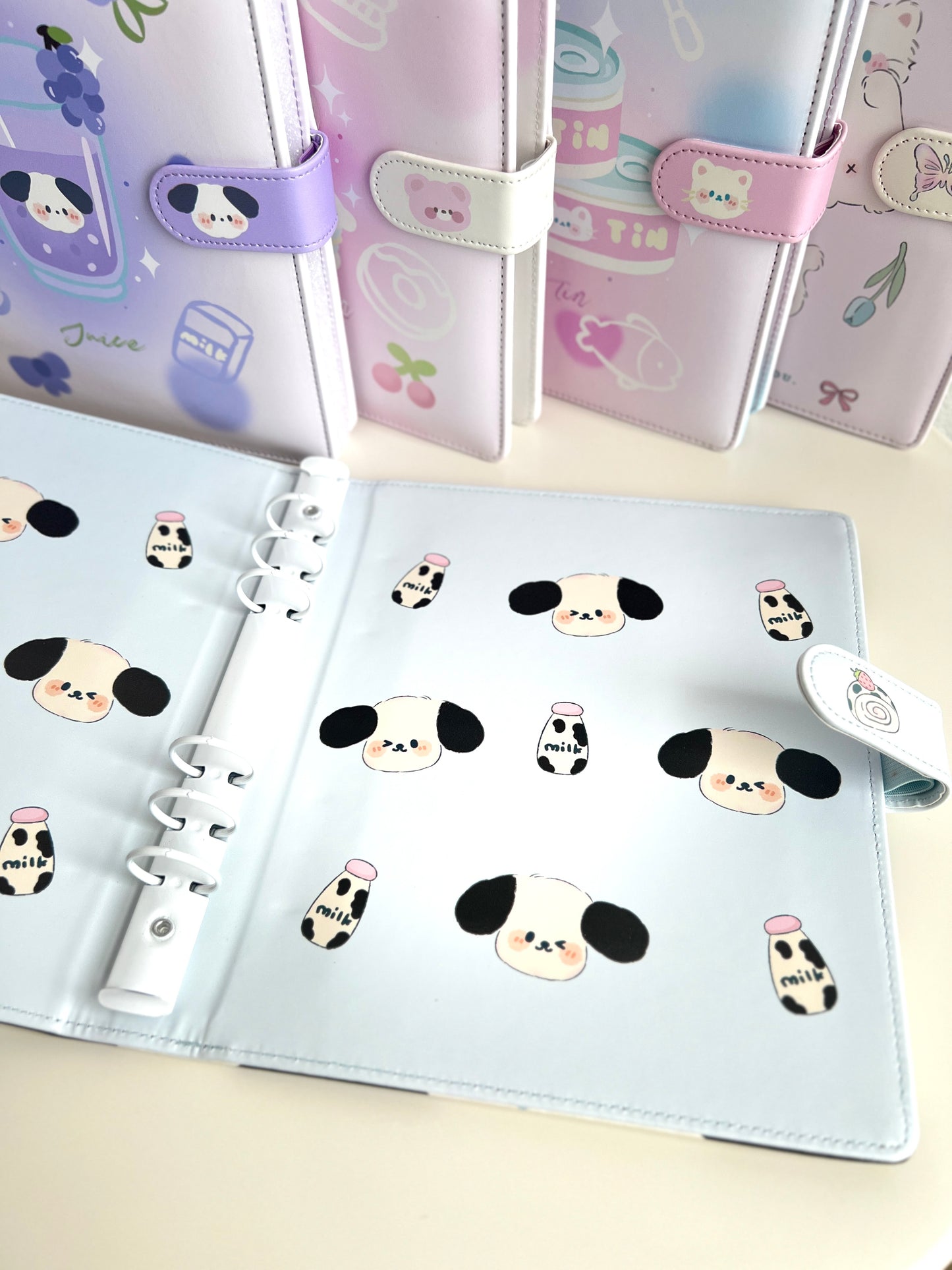 PU A5 Loose-Leaf 4-Grid Photo Card Binder