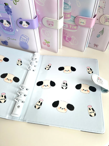 PU A5 Loose-Leaf 4-Grid Photo Card Binder