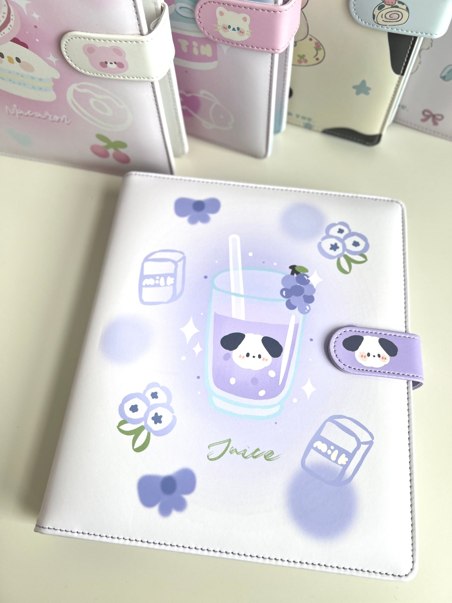 PU A5 Loose-Leaf 4-Grid Photo Card Binder