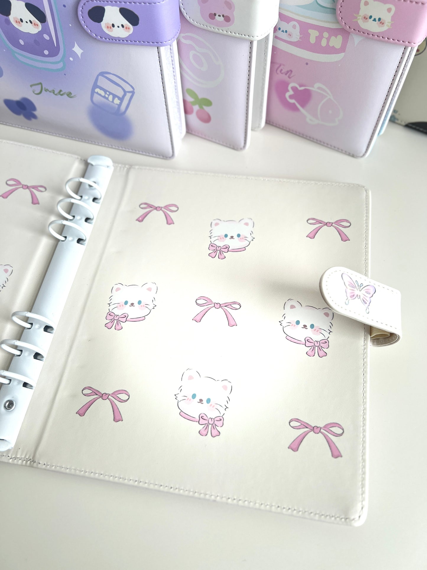 PU A5 Loose-Leaf 4-Grid Photo Card Binder