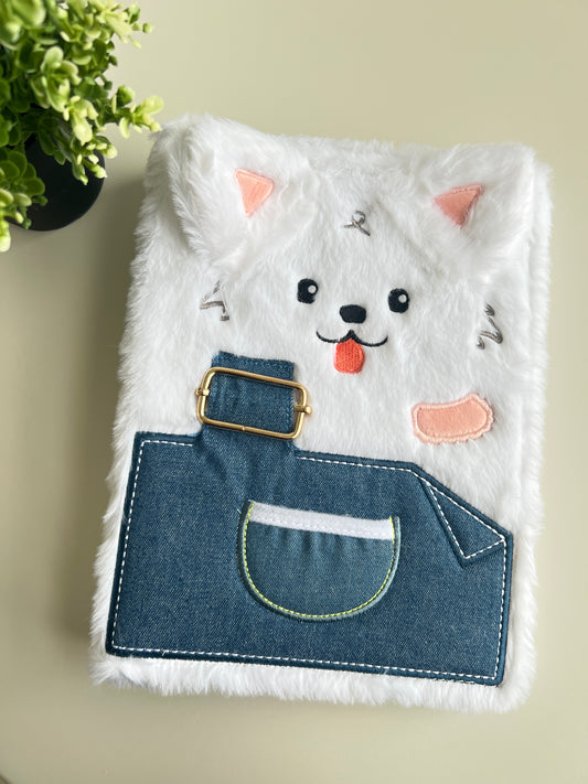 Denim Samoyed A5 Loose-leaf 4-Grid Photo Card Binder