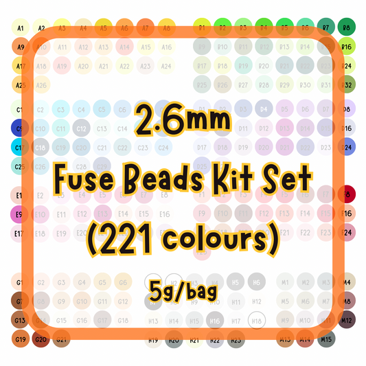 (Pre-order) Mini 2.6mm Fuse Beads Kit Set - 221 colours (with tools)
