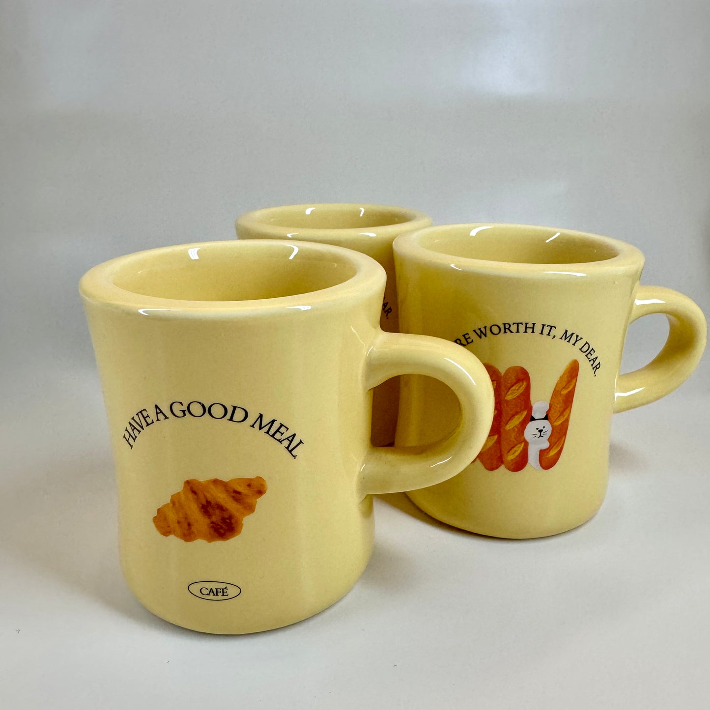 Yellow Bread Ceramic Mugs