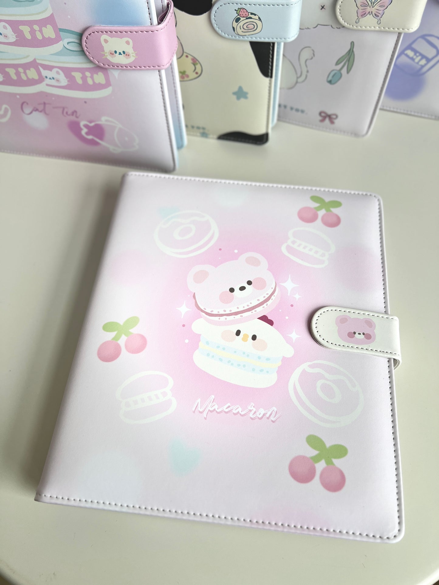 PU A5 Loose-Leaf 4-Grid Photo Card Binder