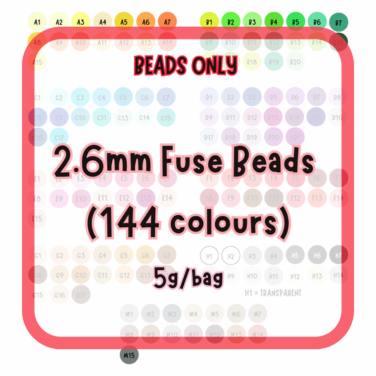 (Pre-order) Mini 2.6mm Fuse Beads - 144 colours (Beads ONLY)