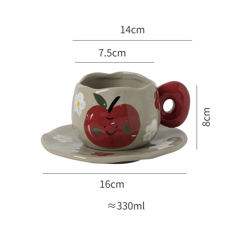 Fruit Ceramic Coffee Mug Set