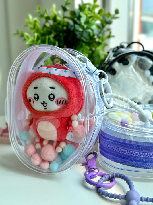 PVC Transparent Capsule Doll Display Carrying Bag