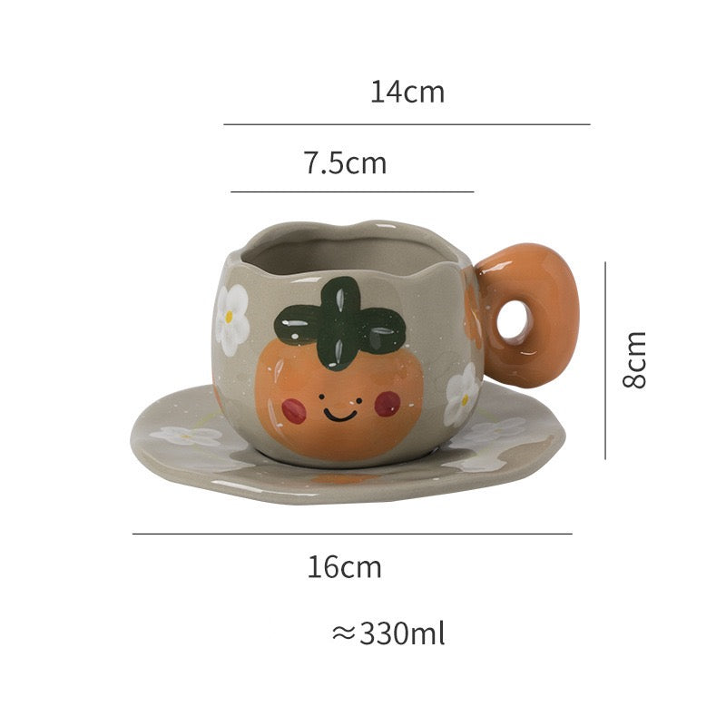 Fruit Ceramic Coffee Mug Set