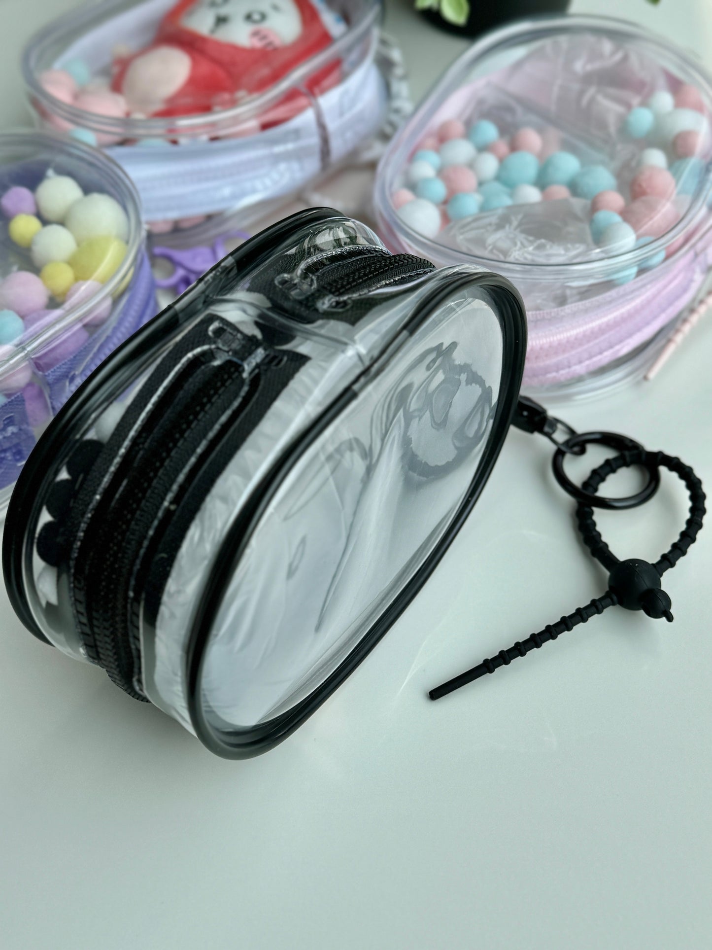 PVC Transparent Capsule Doll Display Carrying Bag