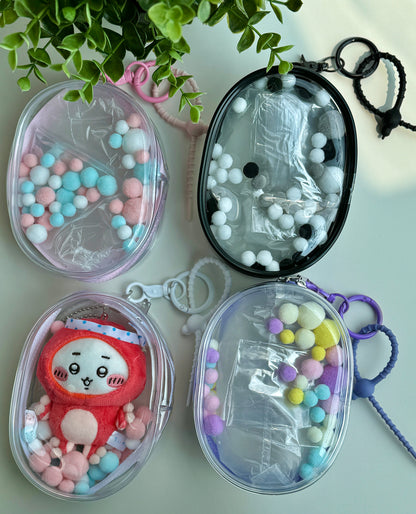 PVC Transparent Capsule Doll Display Carrying Bag