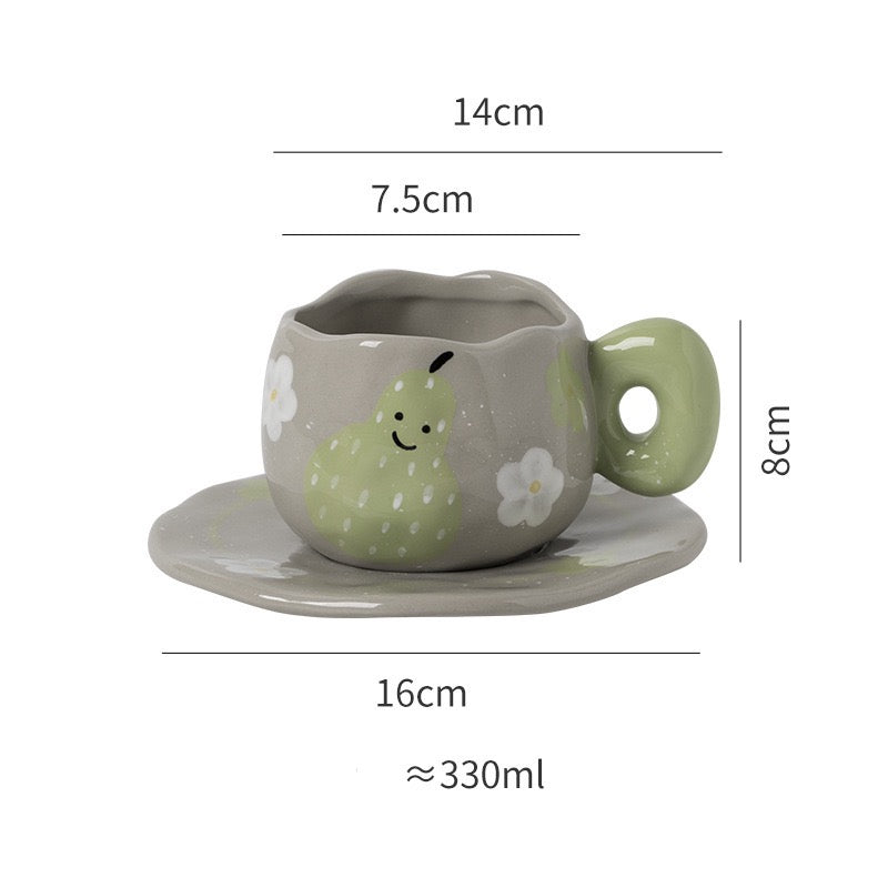 Fruit Ceramic Coffee Mug Set