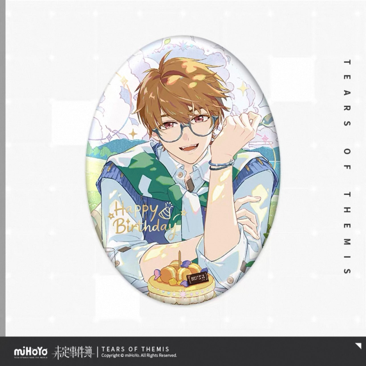(Pre-order) Tears of Themis/未定事件簿 - Luke 夏彦 Birthday Merch [予爱未名系列-观忆]- Oval Badge/Pin