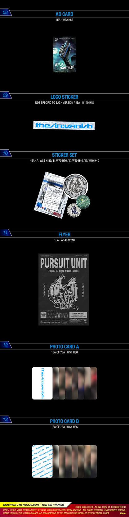 (Pre-order) ENHYPEN - [THE SIN: VANISH]