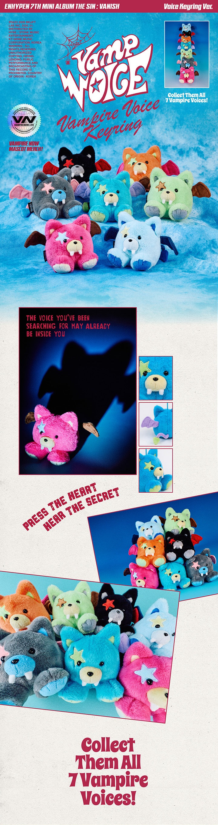 (Pre-order) ENHYPEN - [THE SIN: VANISH] (Voice Keyring ver.)(Random)