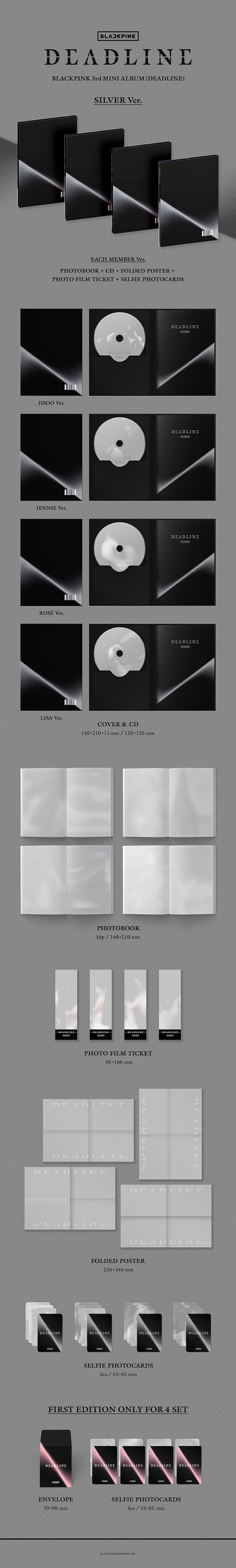 (Pre-order) BLACKPINK - 3rd Mini Album [DEADLINE] (SILVER Ver.)