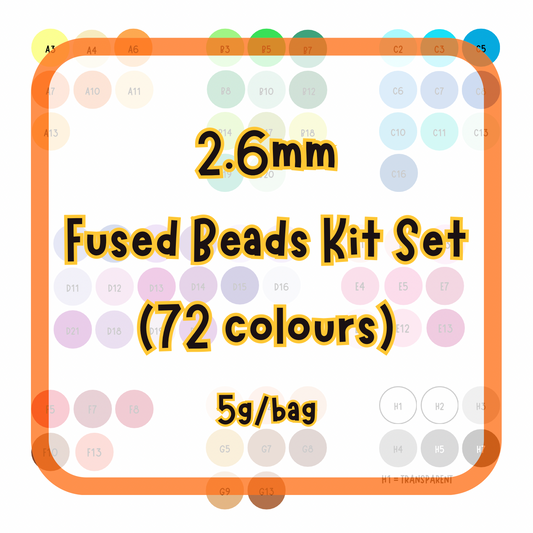 (Pre-order) Mini 2.6mm Fused Beads Kit Set - 72 colours (with tools)