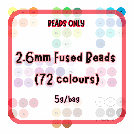 (Pre-order) Mini 2.6mm Fused Beads - 72 colours (Beads ONLY)