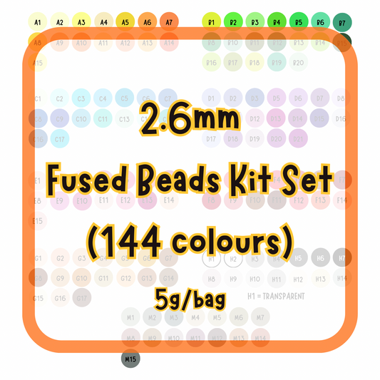 (Pre-order) Mini 2.6mm Fused Beads Kit Set - 144 colours (with tools)