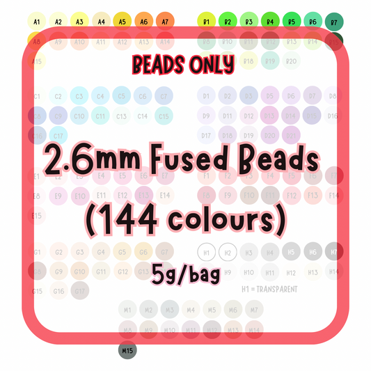 (Pre-order) Mini 2.6mm Fused Beads - 144 colours (Beads ONLY)