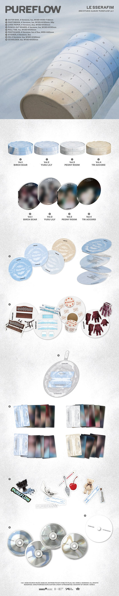 (Pre-order) LE SSERAFIM - 2nd Studio Album [PUREFLOW] pt.1