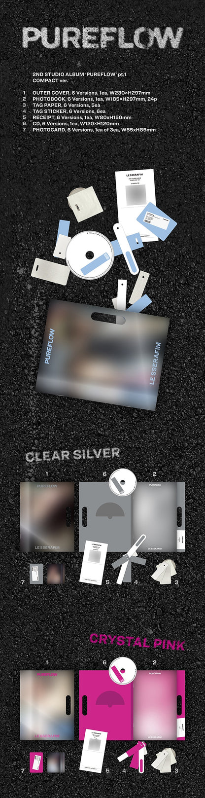 (Pre-order) LE SSERAFIM - 2nd Studio Album [PUREFLOW] pt.1 (Compact ver.)