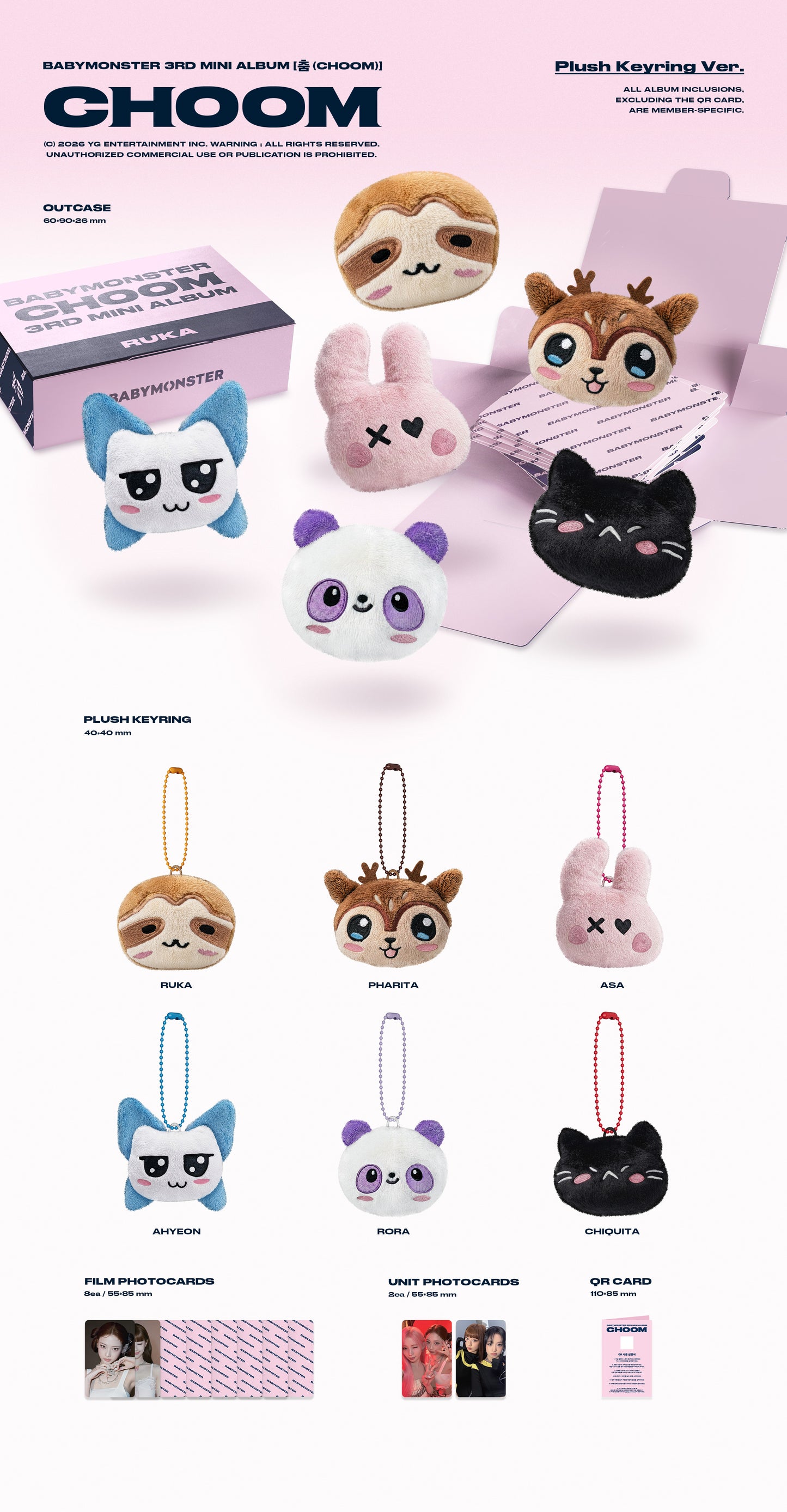 BABYMONSTER - 3rd Mini Album [춤 (CHOOM)] (Plush Keyring ver.)