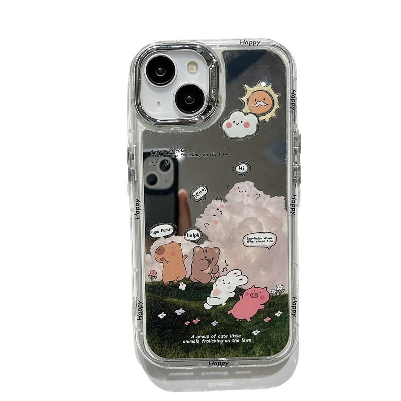 Cute Camping Animal Mirror iPhone Cases