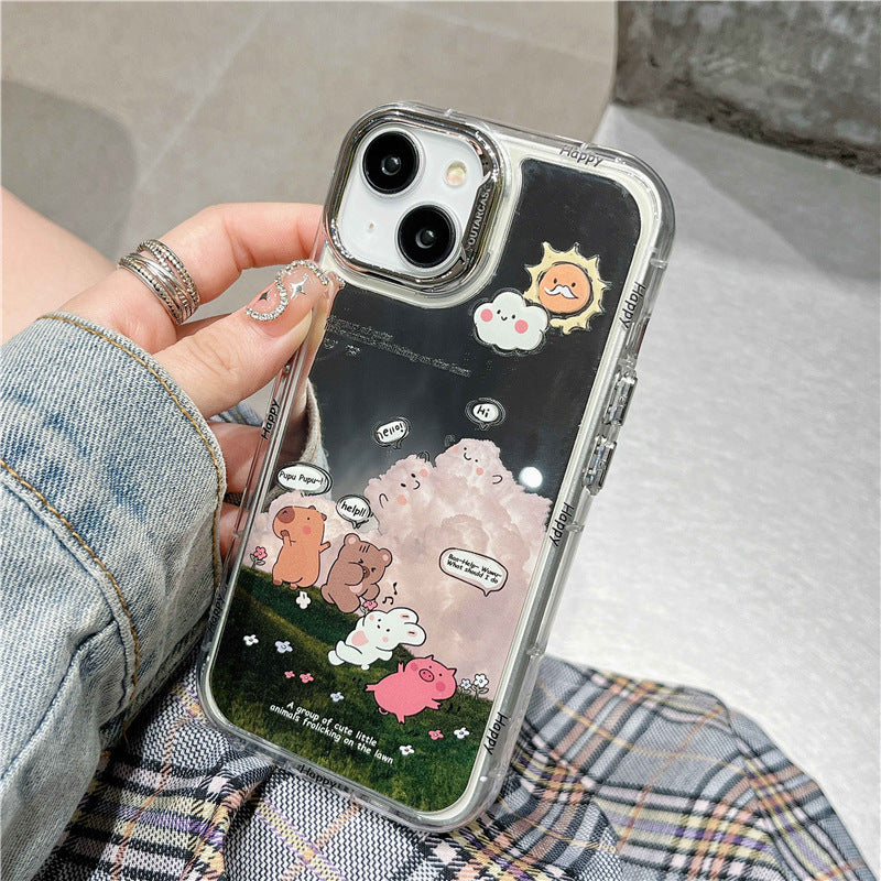 Cute Camping Animal Mirror iPhone Cases