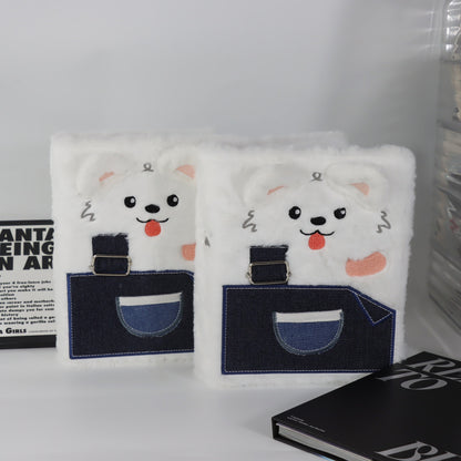 Denim Samoyed/Shiba Inu A5 Loose-leaf 4-Grid Photo Card Binder