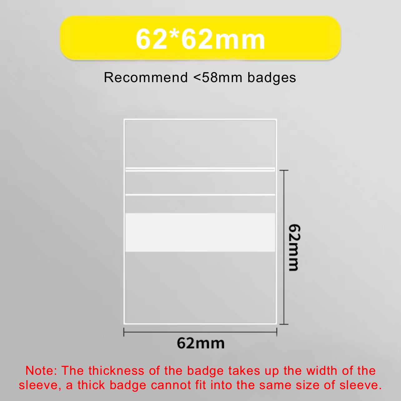 Badges Protective Sleeve Self-sealing Bags (50pcs/pk)