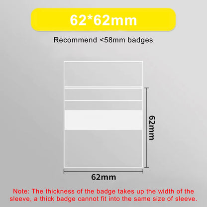 Badges Protective Sleeves Self-sealing Bags (50pcs/pk)