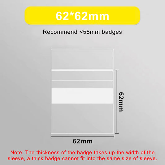 Badges Protective Sleeve Self-sealing Bags (50pcs/pk)