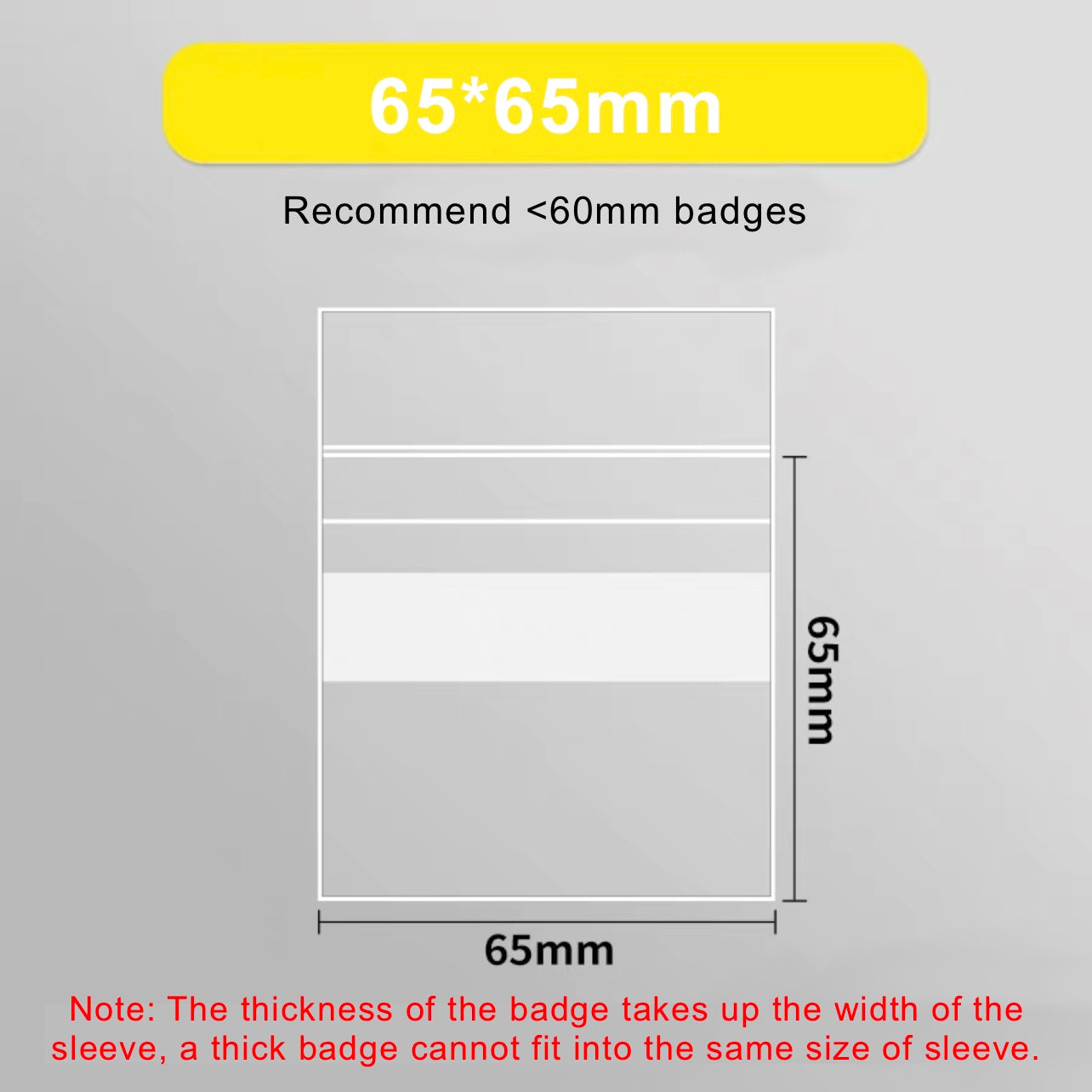 Badges Protective Sleeve Self-sealing Bags (50pcs/pk)