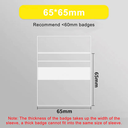 Badges Protective Sleeves Self-sealing Bags (50pcs/pk)