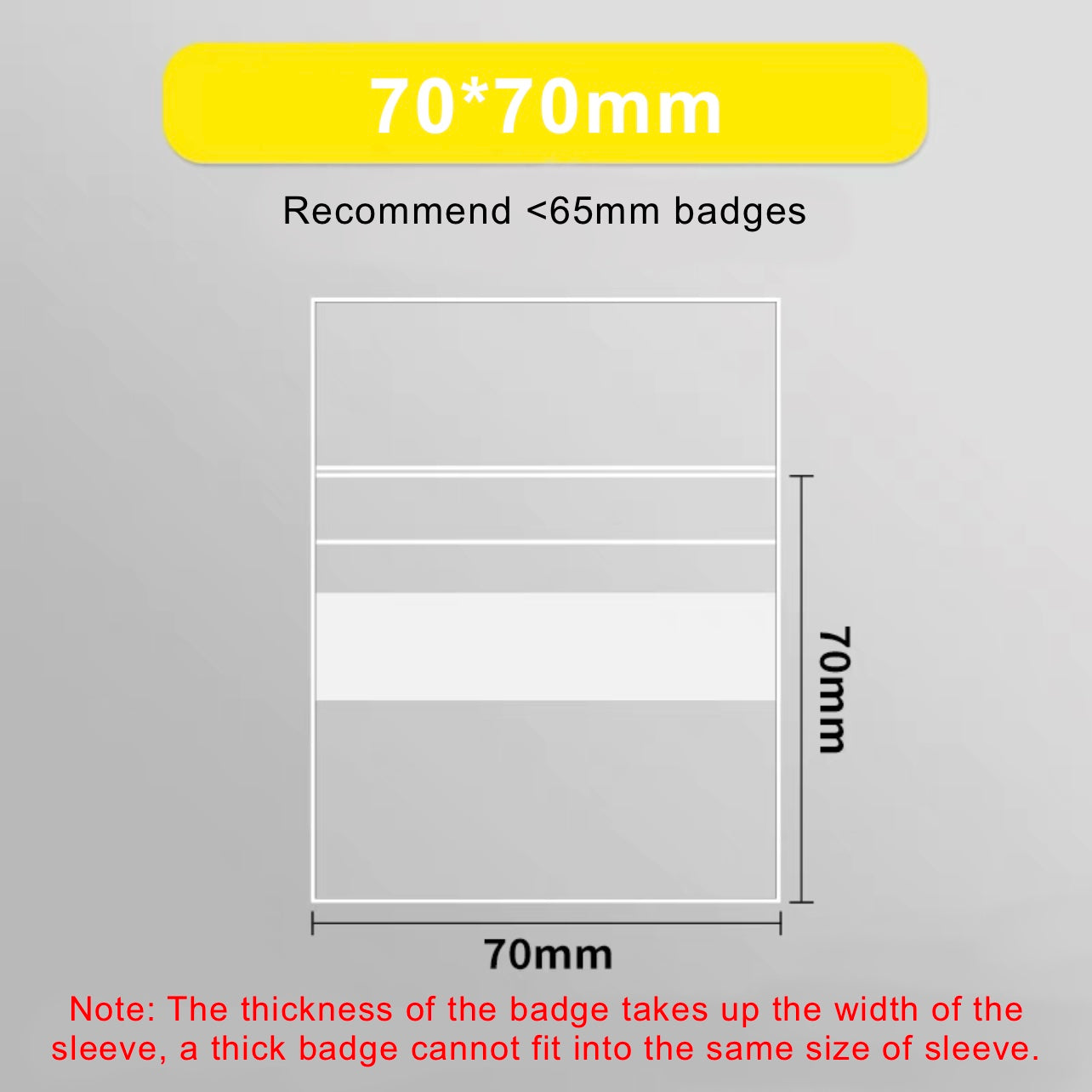 Badges Protective Sleeve Self-sealing Bags (50pcs/pk)